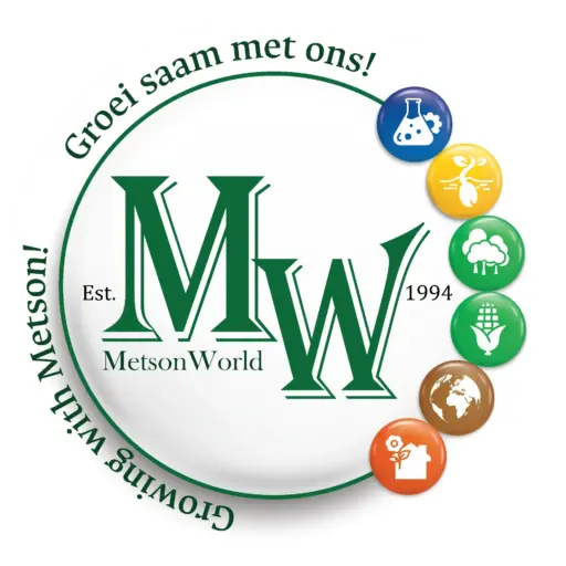 MetsonWorld logo: green MW monogram in a circular badge with the slogan Growing with Metson, established 1994